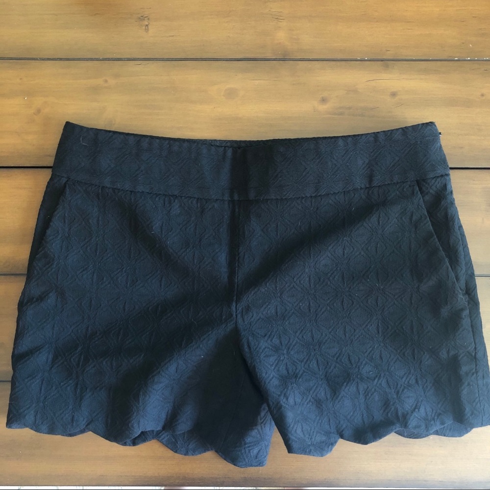 LOFT Riviera Black Scalloped Shorts